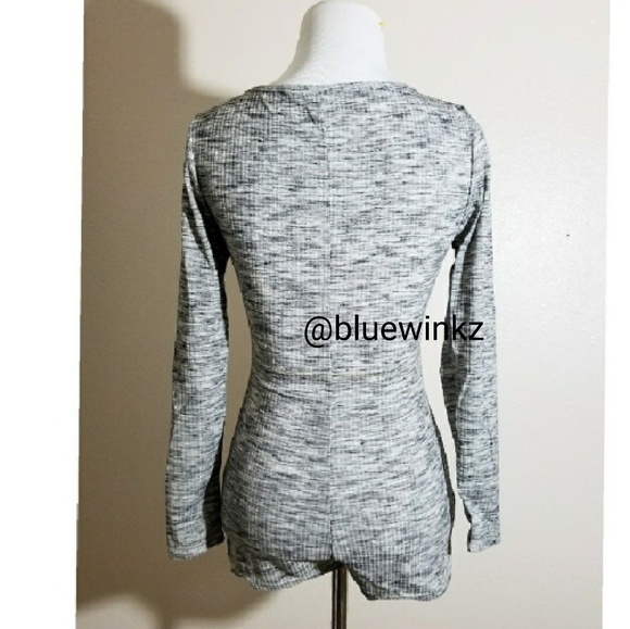 Long Sleeve Gray Romper - Picture 6 of 6